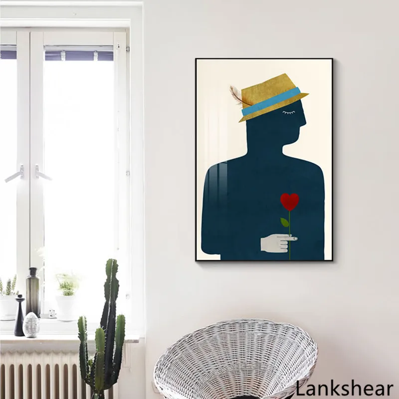 Скандинавские современные Стиль персонажей постер красочные холст картина