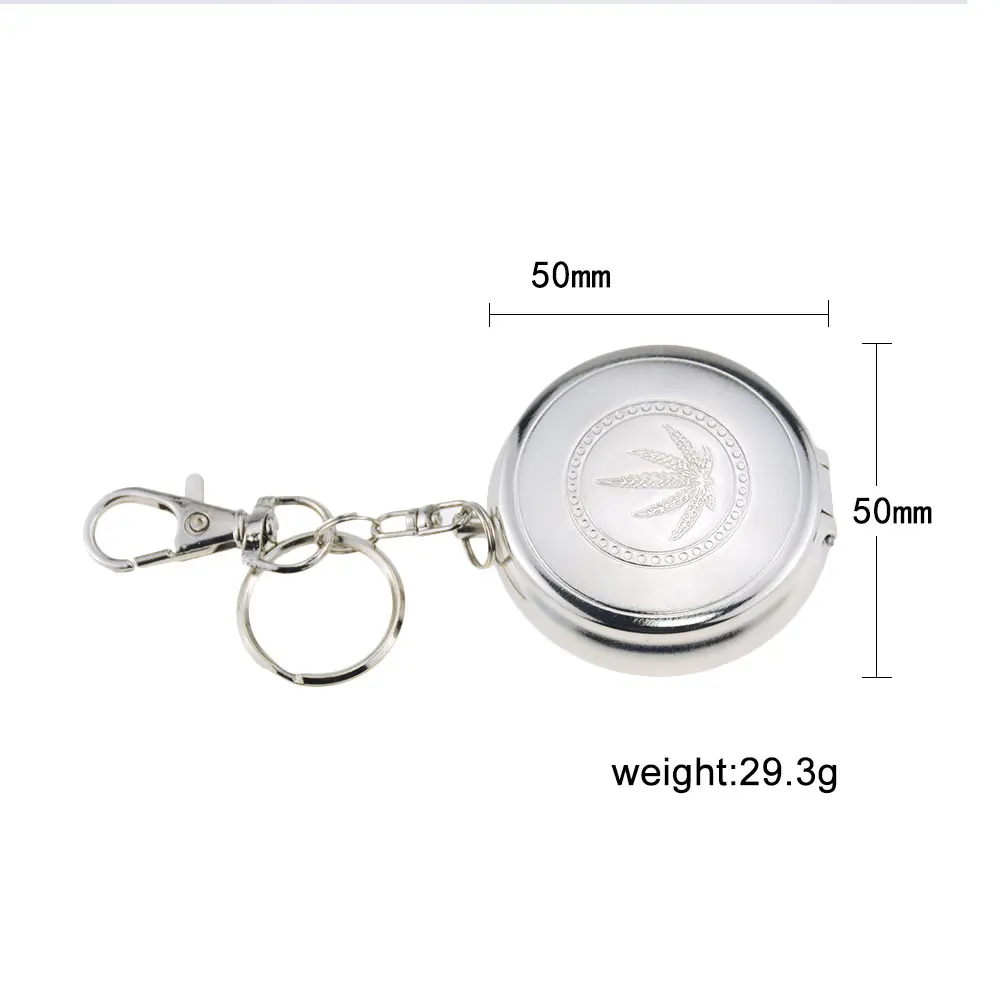 1 шт. карманная пепельница с брелоком портативная Мобильная из нержавеющей стали