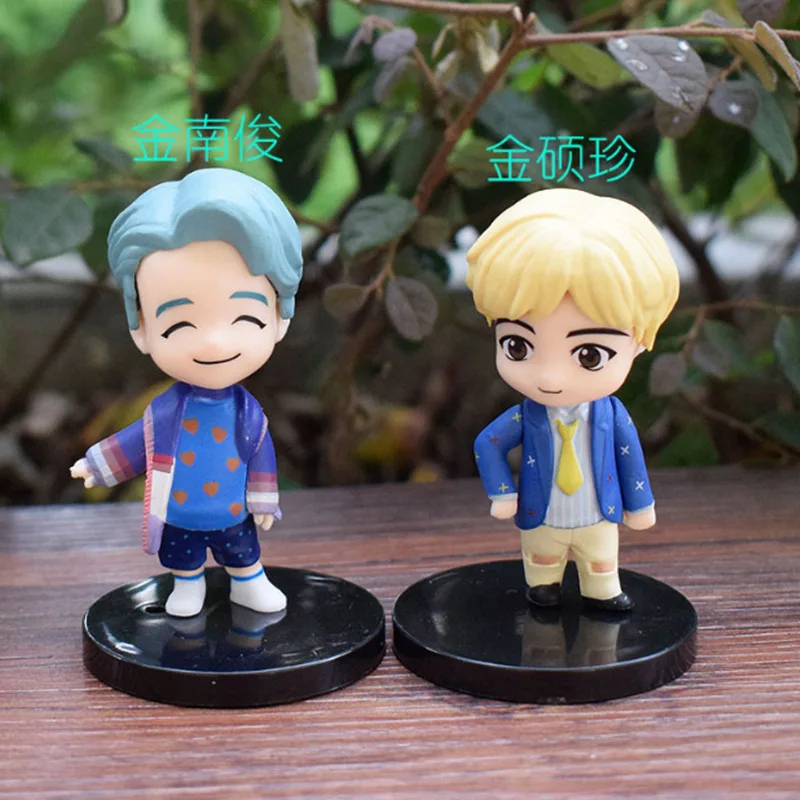 7 шт./компл. Bangtan мальчики группы Фигурки игрушки мультяшный персонаж плоские Cshion