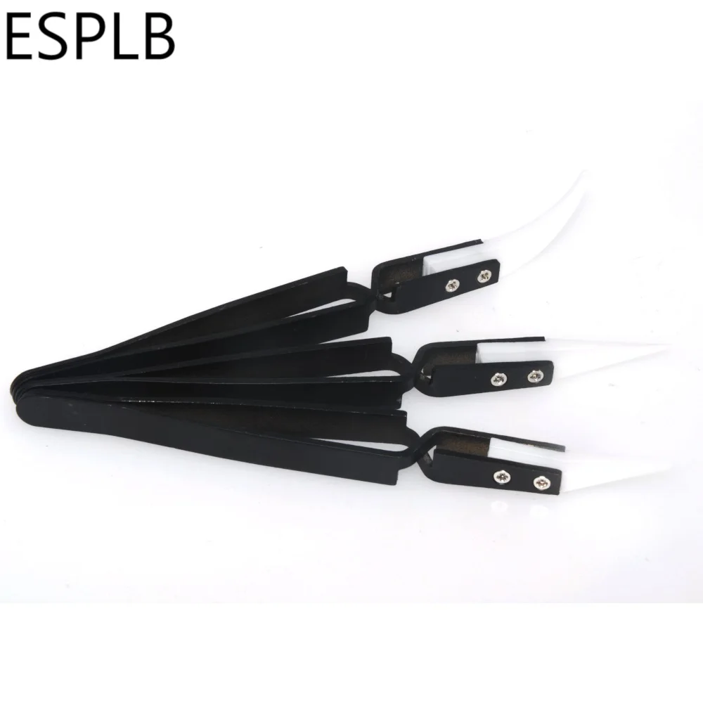 Черный керамический Антистатический пинцет для сигарет ручка из нержавеющей