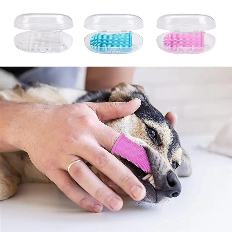 

Natural Super Soft Pet Finger Toothbrush Dog Brush Bad Breath Tartar Teeth Care Tool Dog Cat Cleaning Silicagel Pet Supplies