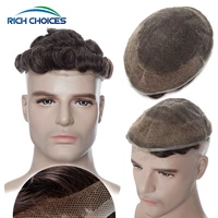 rich choices men toupee swiss lace hair system replacement 30mm wavy male wig prosthesis 90 density breathable hair extensions