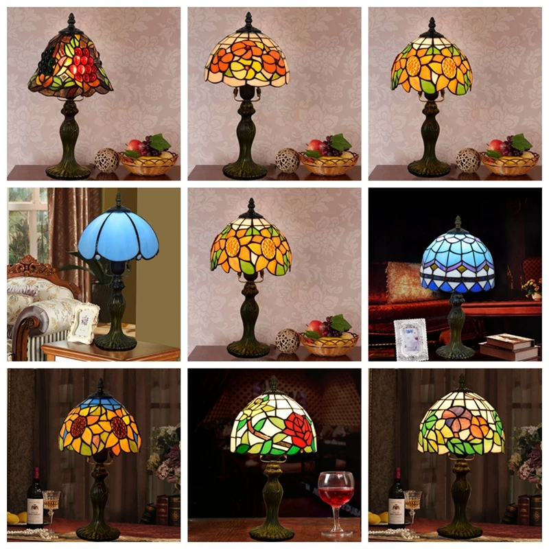 Средиземноморская мозаичная лампа с абажуром tiffanylamp для спальни гостиной