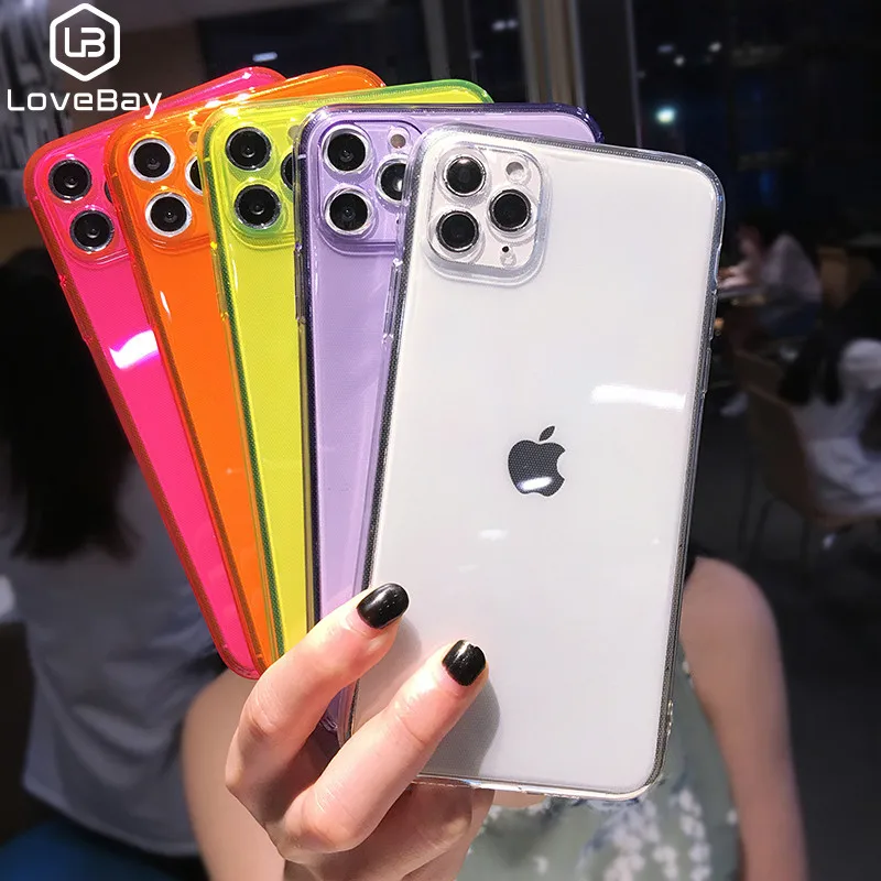 Чехол для телефона Lovebay флуоресцентный прозрачный iPhone 11 Pro Max XR X XS 7 8 Plus мягкий ТПУ