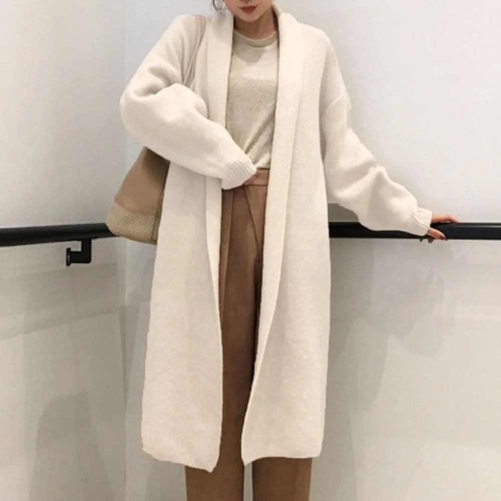 Осень Зима 2019 Новое офисное женское однотонное бежевое шерсятнное пальто