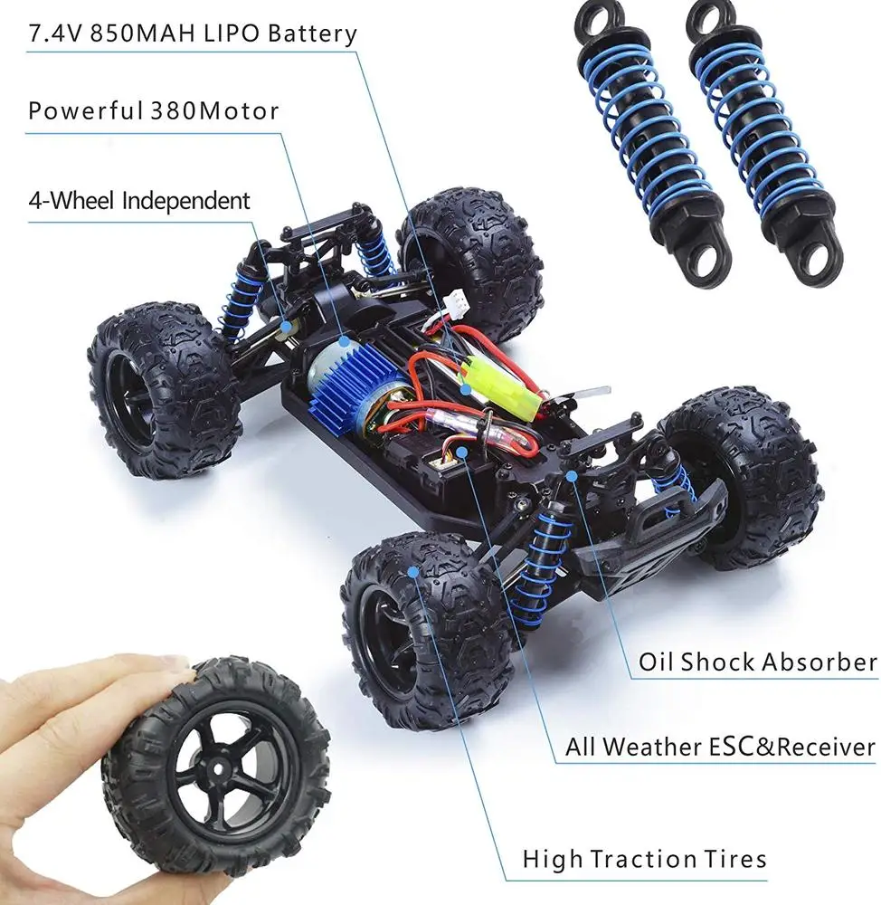 

9300 Remote Control RC Car Terrain Electric Off Road Truck 1:18 Scale 2.4Ghz Radio 4WD Fast 30+ MPH RC Vehicle Racing Truck
