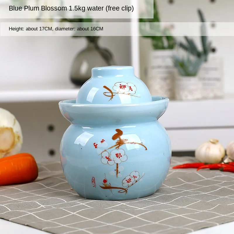 

GY Pickles Earthen Jar Pickles Earthen Jar Thickened Pickled Pickle Jar Porcelain Sealed Double Lid Preserve Eggs in Salt