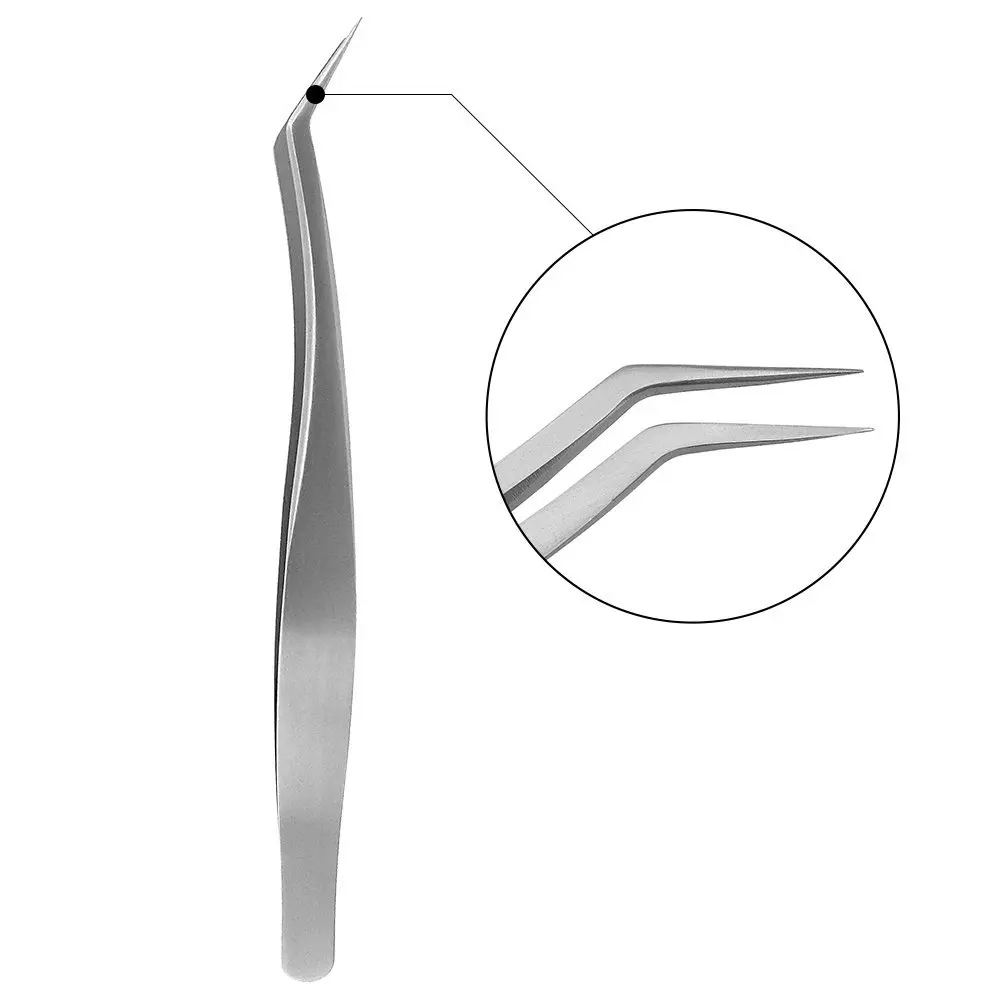 Пинцет для наращивания ресниц THINKSHOW розовый/серебристый/цветной прямой