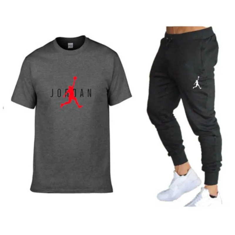 

2021 Men/Women Jogging Brand Suit Tops+Pants Gyms Fitness trousers Men's Sets T Shirts+pants Two Pieces Sets Casual Tracksuit