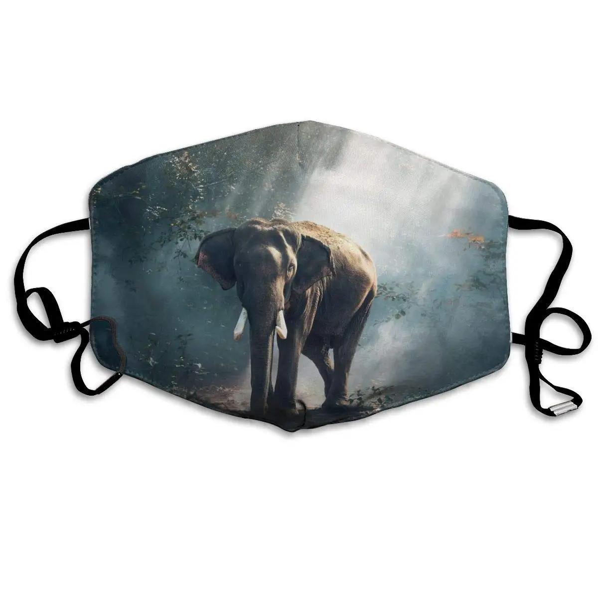 

Mouth Mask Elephant in The Forest Print Masks - Breathable Adjustable Windproof Mouth-Muffle, Camping Running for Women and Men