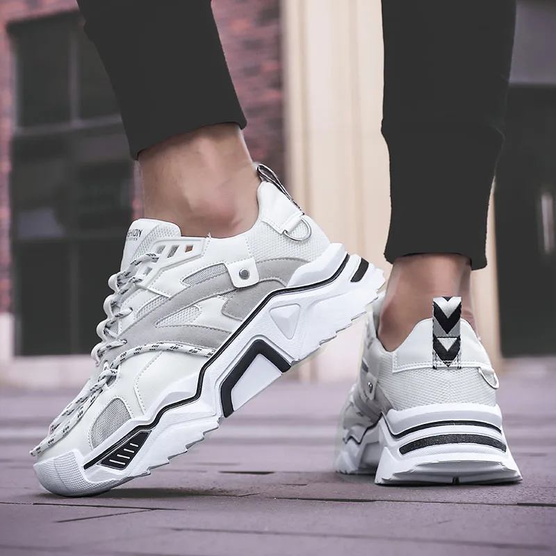 Мужская спортивная обувь для бега на толстой подошве дышащая модные мужские