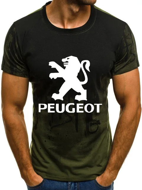 Мужская футболка с коротким рукавом для Пежо логотипом автомобиля летняя