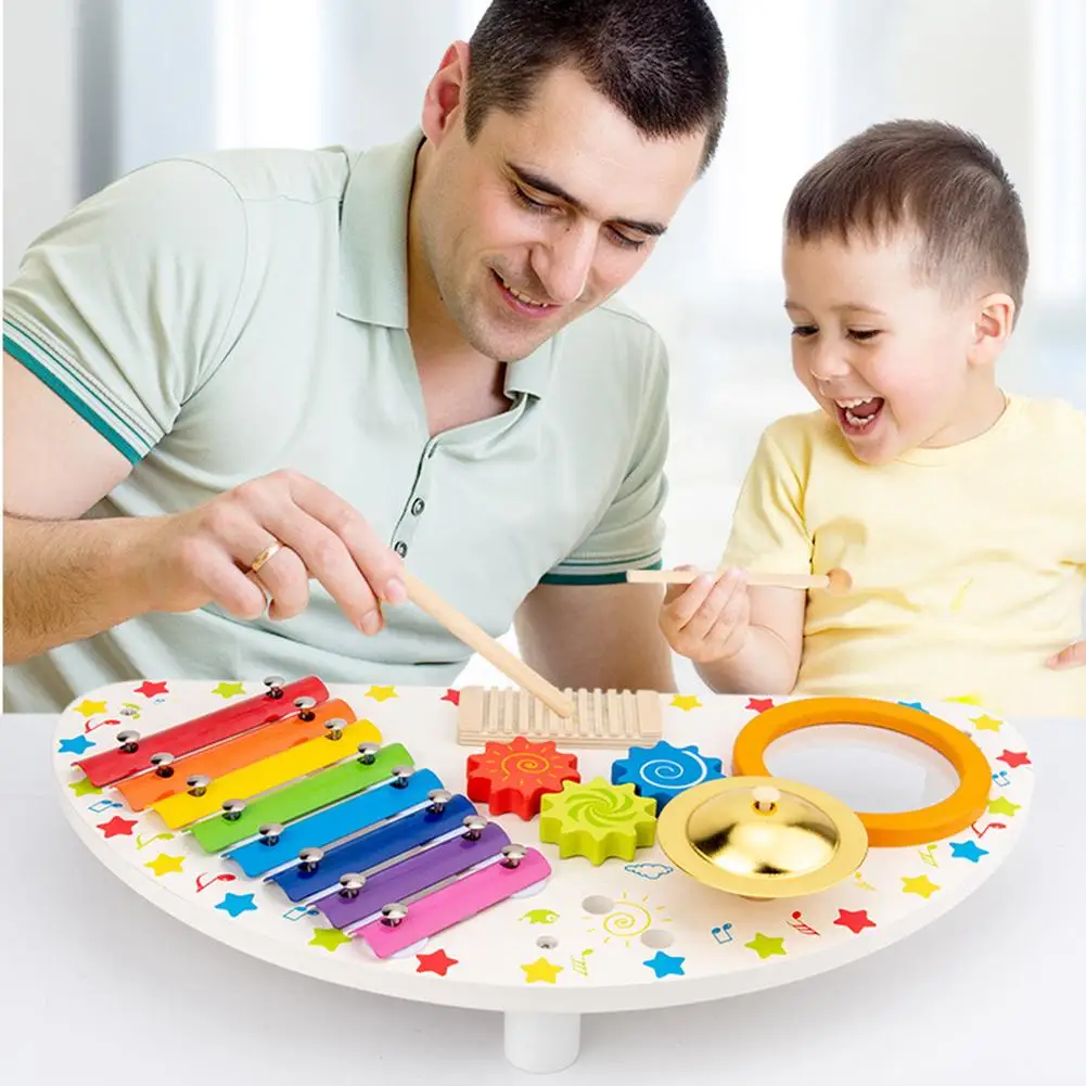 5 в 1 детский ксилофон красочный ручной музыкальный инструмент с молотками