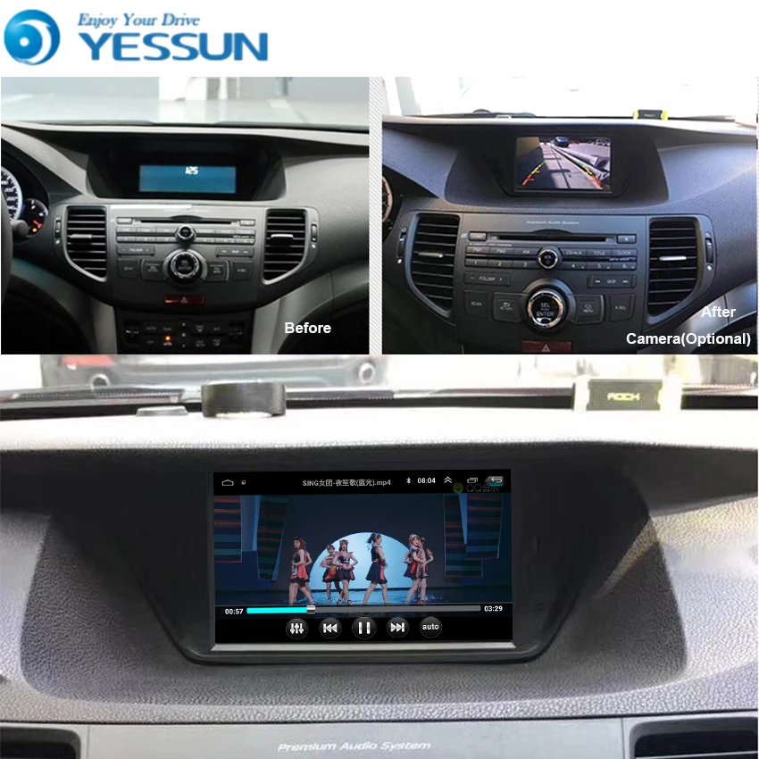 YESSUN для Honda Accord 2009~ 2013 автомобильный Android мультимедийный плеер gps навигация большой экран Авто Радио Bluetooth Поддержка carplay