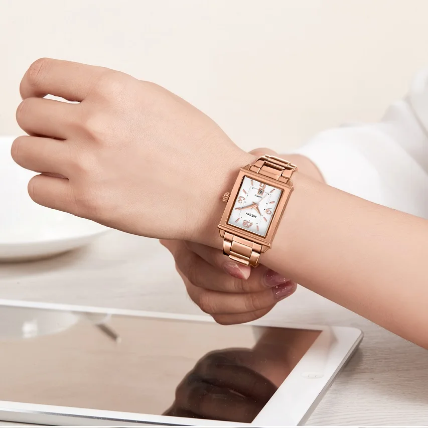 Часы женские кварцевые под розовое золото, с браслетом, 1079 от AliExpress WW