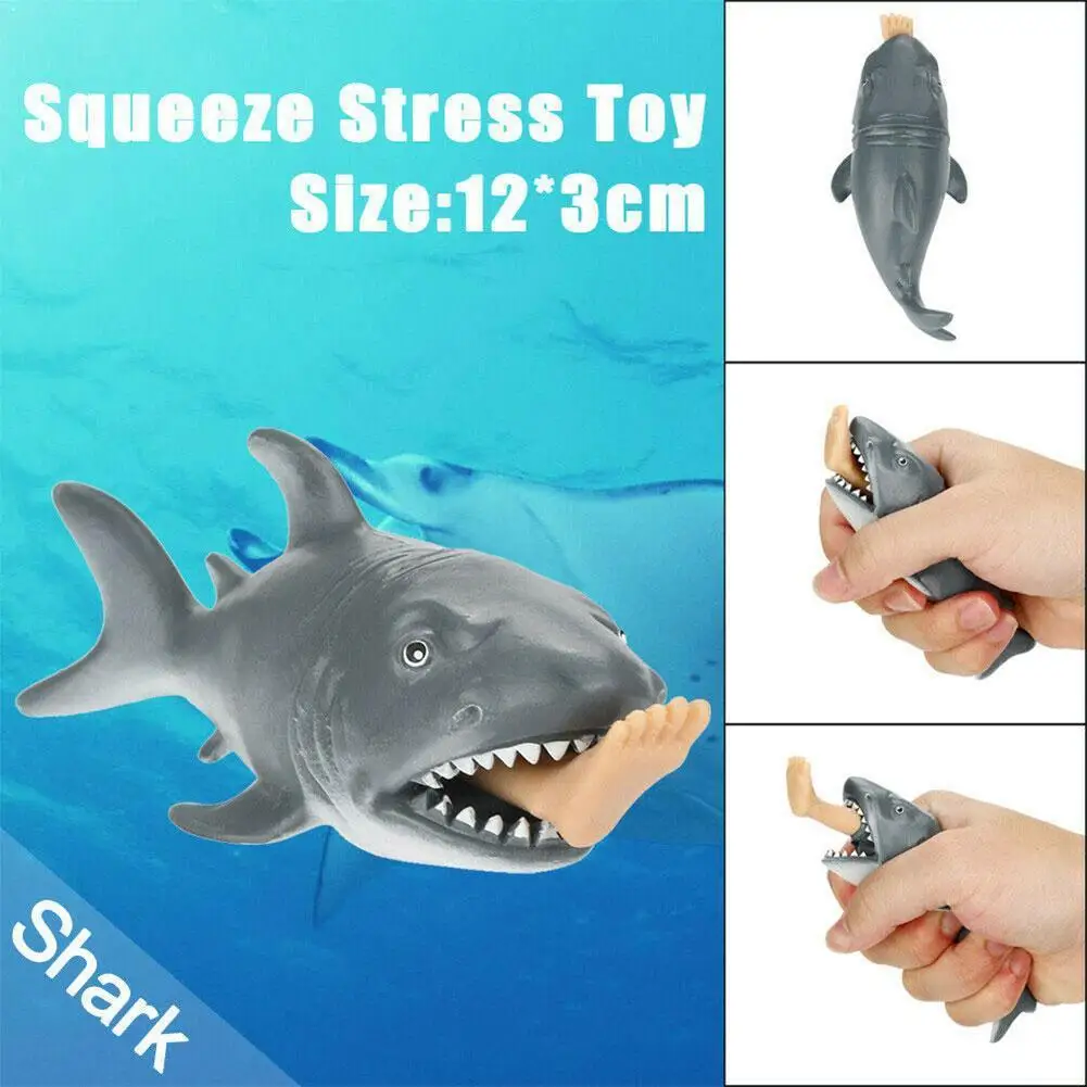 

Squeeze Spit-foot Shark Cannibal Shark Spoof Tricky Decompression Vent Toy T8M7