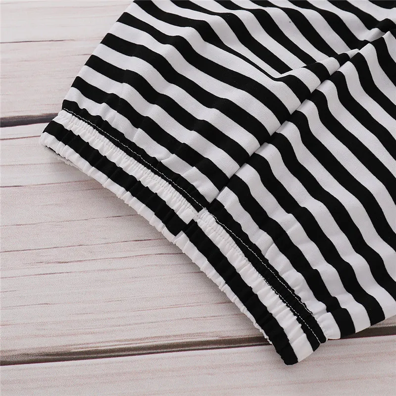 

0-24M Toddler Newborn Baby Boy Girl Outfits Clothes Letter Print Hoodie Tops+ Striped Long Pants Legging 2Pcs Kids Cotton Set