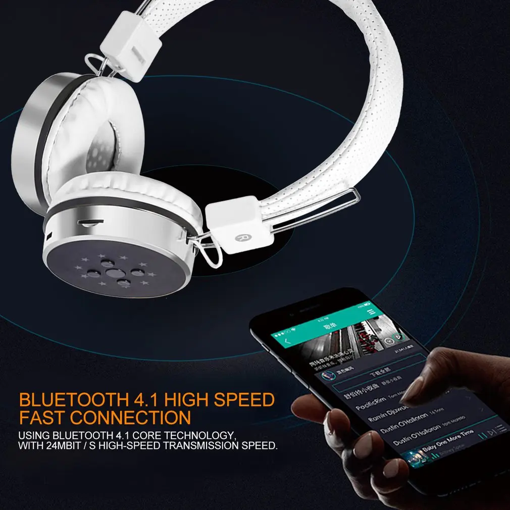 P60 беспроводные наушники Bluetooth наушники 24 часа работы 7 цветов светодиодный свет Поддержка TF карты для мобильного телефона PC tv