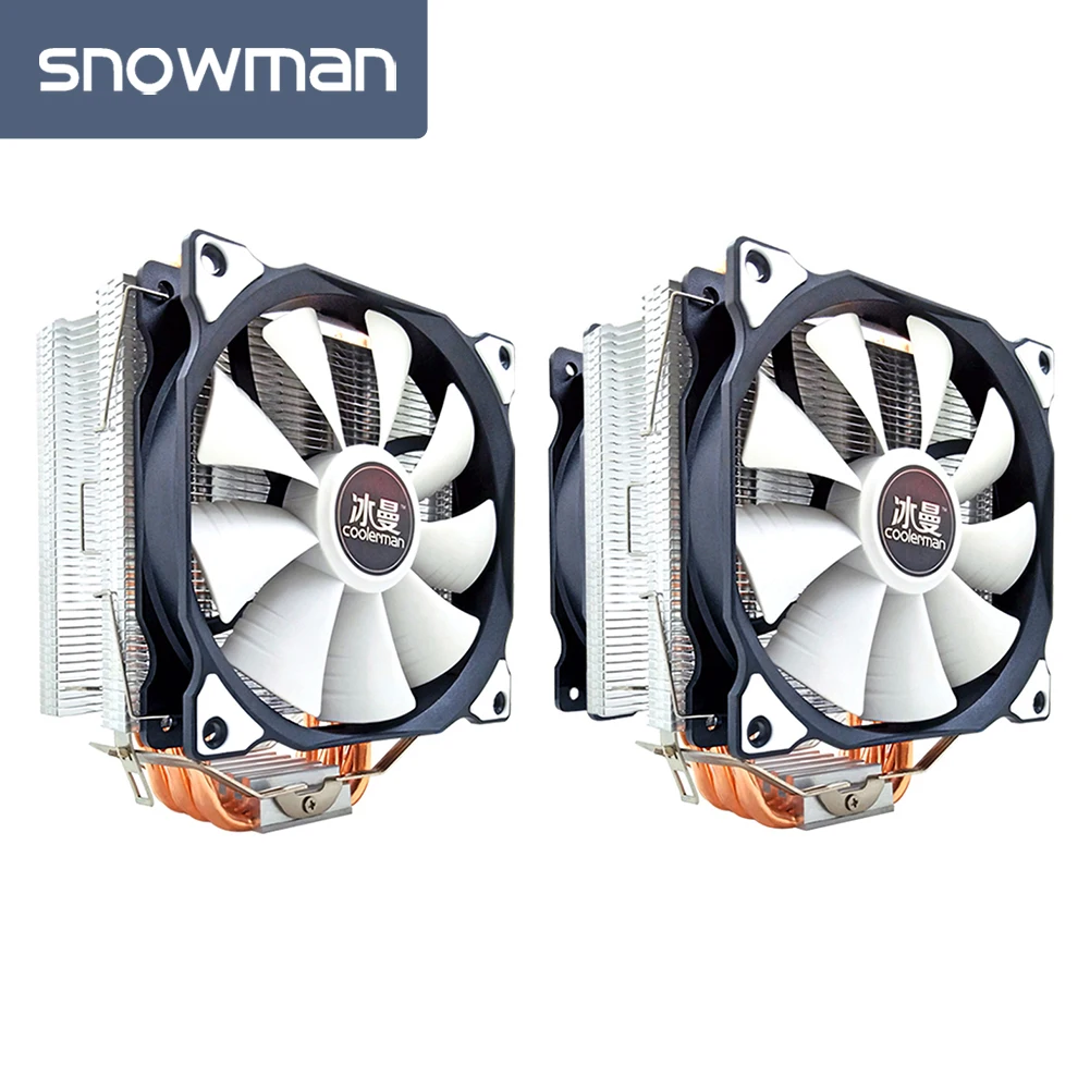 

Кулер SNOWMAN MT6 для процессора, кулер для настольного ПК с 6 тепловыми трубками из чистой меди, 4 контакта, ШИМ, радиатор для Intel AMD, 12 см