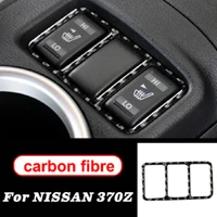 for nissan 370z z34 2009 2020 carbon fiber center console sticker seat heating button frame cover trim interior auto accessories