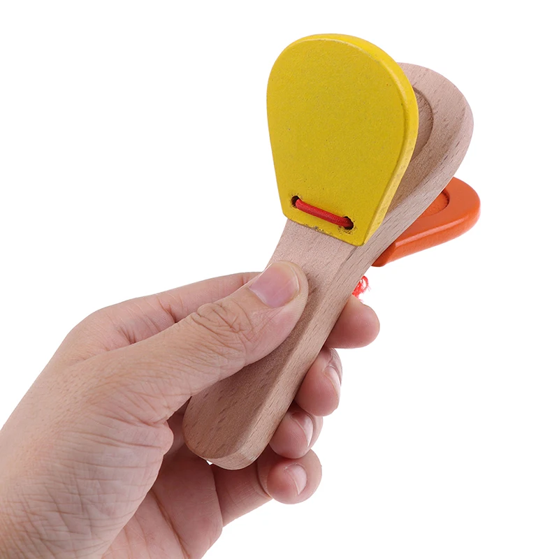 

1Pc Wooden Percussion Handle Clapping Castanets Board For Baby Musical Instrument Preschool Early Educational Toys