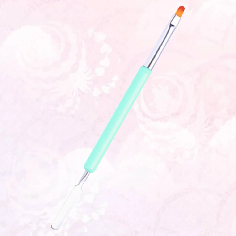 

1pc Nail Art Pen Double-end Nail Painting Tool Dead Skin Pusher Manicure Pen (Light Green)