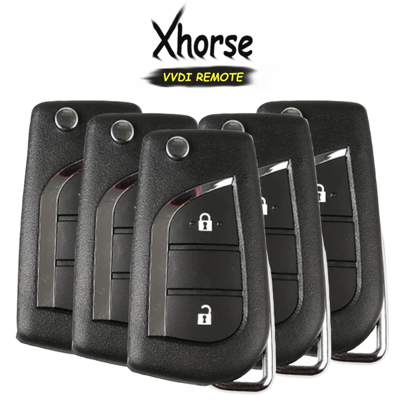 

KEYECU 5x (английская версия) Xhorse для Toyota Стиль XKTO01EN 2 кнопки универсальный пульт дистанционного ключа для ключа VVDI VVDI2, X020 серии