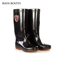 high tube warm and cotton rain boots acid and alkali water resistant shoes waterproof thickened labor protection rain boots men