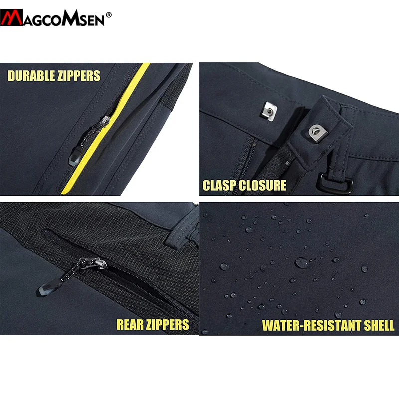 MAGCOMSEN Quick Dry Pants Man Casual Summer Breathable Trousers Waterproof Male Winter Thick Warm Fleece Military | Мужская одежда