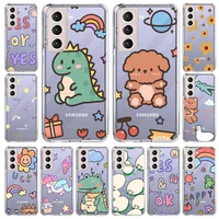 cute cartoon anime phone cover for samsung galaxy s20 fe s21 ultra s10 s10e note 10 20 lite plus transparent soft tpu case coque