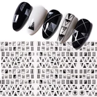 Стикеры для ногтей в форме змеи, бронзовые 3D-Наклейки для ногтей, серебристые черные геометрические самоклеящиеся переводные наклейки для украшения ногтей, для самостоятельного дизайна ногтей