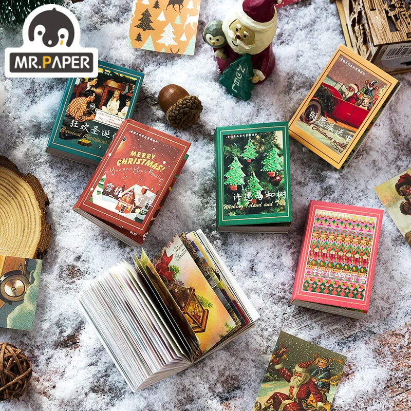 

Mr.Paper 6 дизайн Рождественская книга серия Маленькая книга украшение для альбома diy коллаж материал книга Рождество Маленькая книга