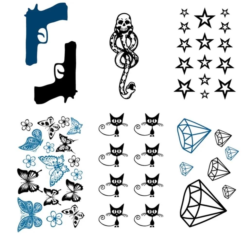 6 изображений на выбор водонепроницаемые Переводные картинки временная