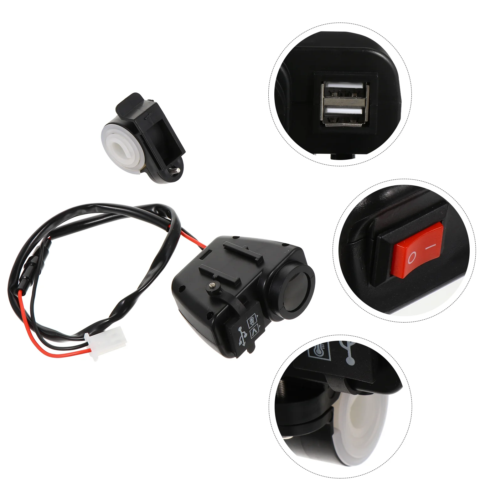 

1 шт., зарядное устройство для мотоцикла с двумя USB-портами