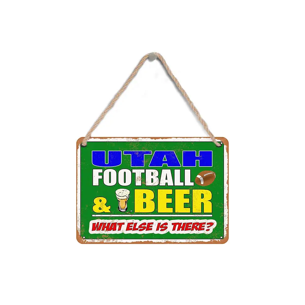 

Isaric Wood Hanging Sign 8 X 12 Inches Utah Football and Beer Wooden Sign