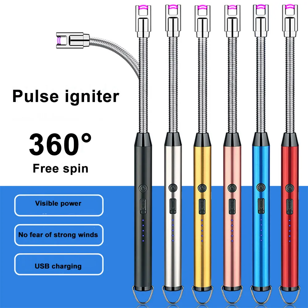 

USB Electronic Lighter Flame Gun Gas Torch Barbecue Lighter Burner Heating Flame BBQ Heating Camping Cooking Kitchen Tools