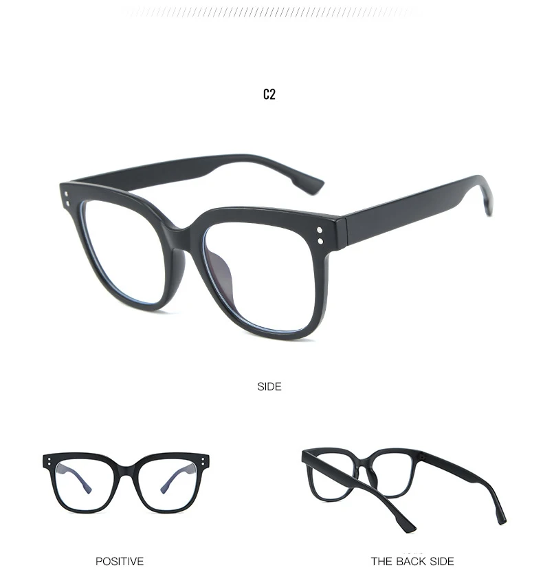 WHO CUTIE Anti Blue Light Blocking Computer Glasses Women Men Brand Design Rivet Square Frame Optical Lens Eyeglasses S131