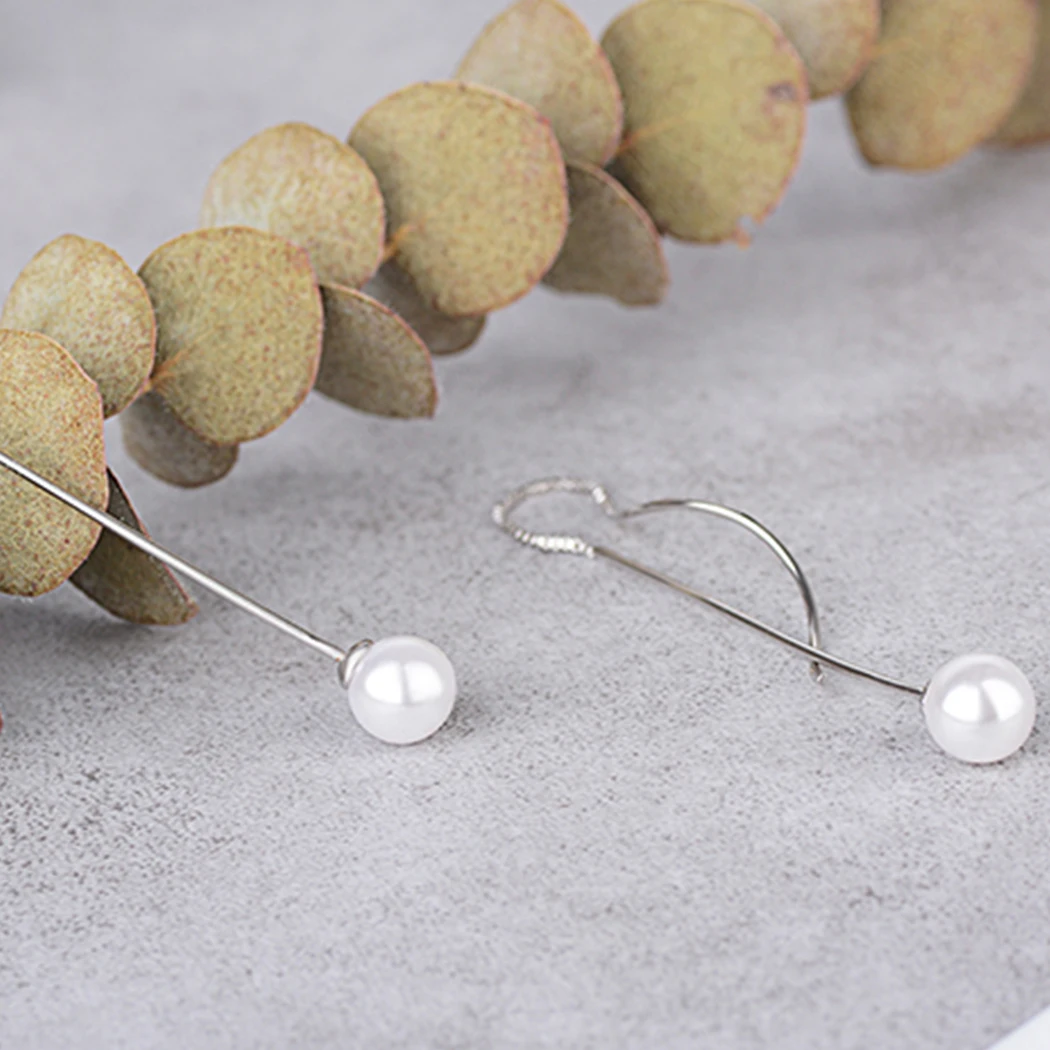 Чандлер бусина жемчужная капля волнистая линия серьги цвет простая нить