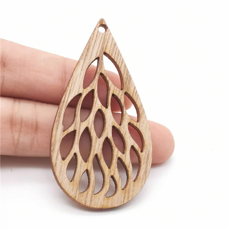 

Barwodo 12PCS Pendants Natural Wooden Blanks For Jewelry Geometric Charm Set For Making Earrings Bracelet Car Pendants DIY Craft