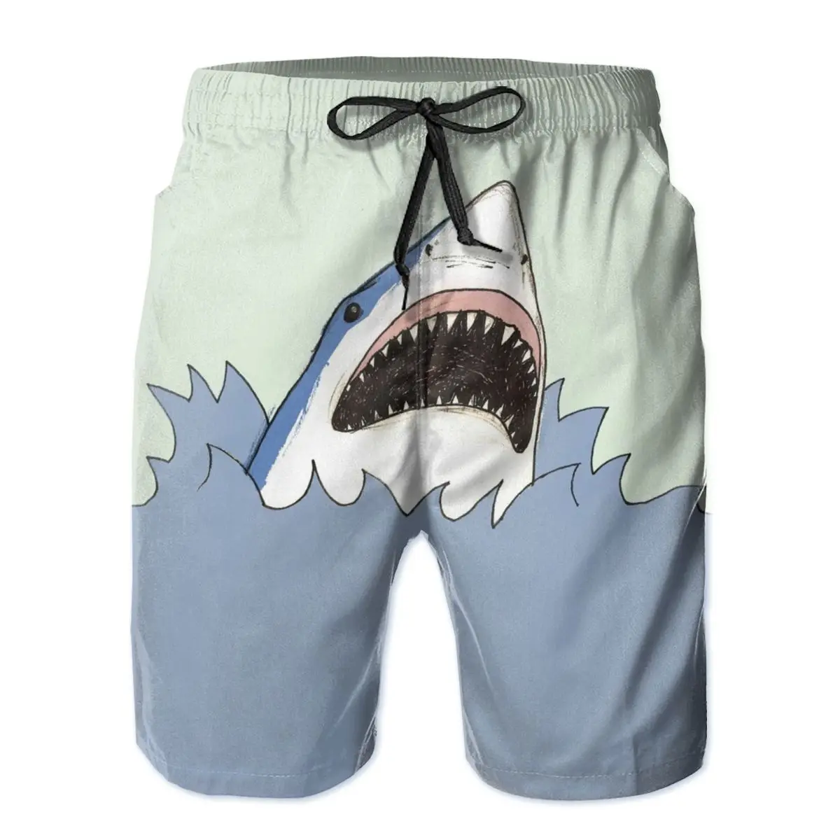 

Men Short Shark Surfing Beach Board Swimming Sport Quick Dry Mesh Pretty Fashion Humor Graphic predator Short for adult