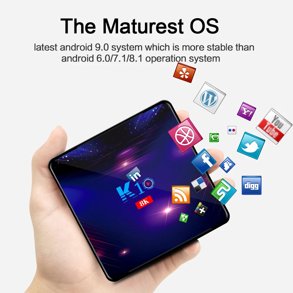 Приставка Смарт ТВ k10 Android 9 Amlogic S905X3 8K 1000 м Wi Fi BT|ТВ-приставки и медиаплееры| |