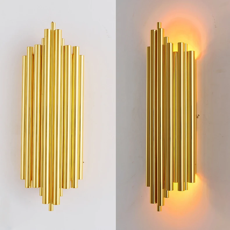 

modern loft crystal wall sconce lighting living room decoration mirror light wood bedside living room aisle wall lamp