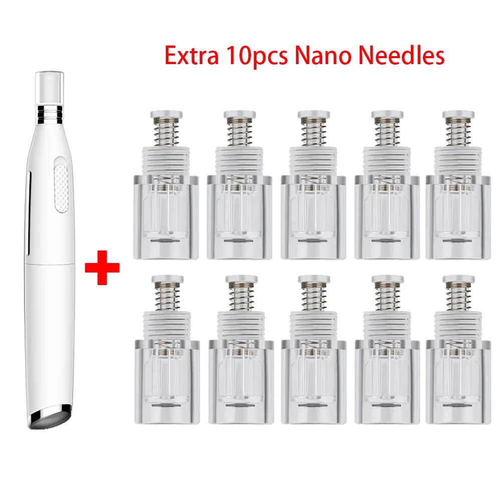 -10pcs Head Dr ручка Дермо ручка машина МТС перезаряжаемая Дерма-ручка Microagulhamento ручка нано микроиглы головка профессиональное оборудование для красоты - Цвет: -10pcs Head