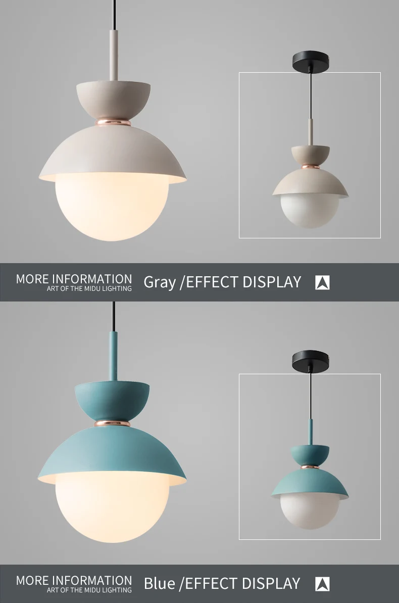 BOTIMI Modern LED Pendant Lights With Glass Lampshade For Dining Room Colorful Restaurant Hanging Kitchen Lighting Fixtures