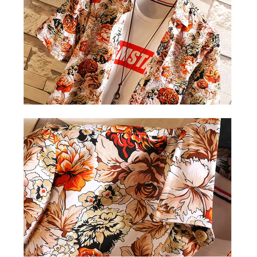 

2020 New style Men's High quality in summer Printed with short sleeves shirts/Male slim fit Business shirt Plus size S-5XL