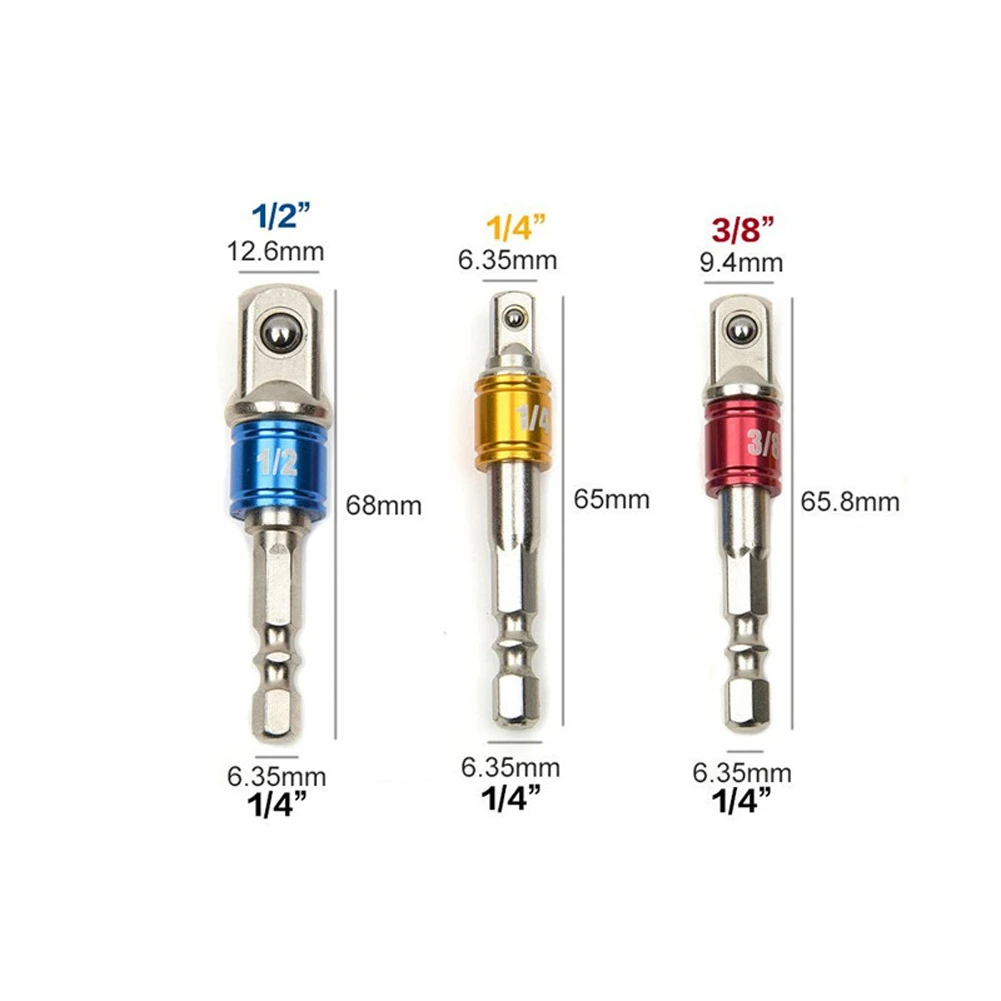 3 шт./компл. хромированная ванадиевая стальная розетка адаптер шестигранный