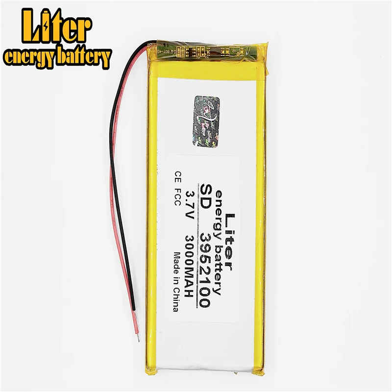 3000mah 3 7 V 3952100 умный дом MP3 колонки литий ионная батарея для dvr GPS mp3 mp4 DVD power bank