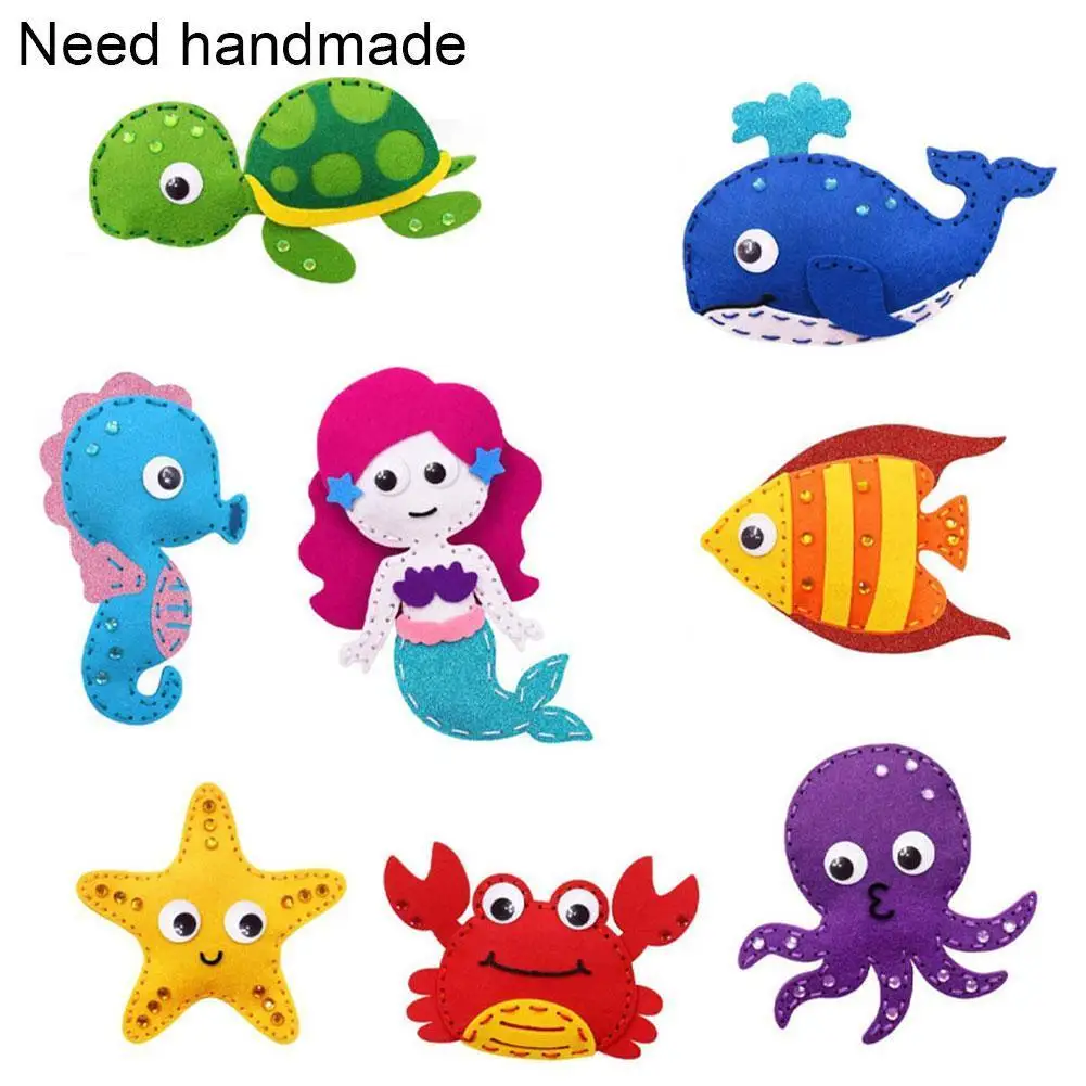 

Woodland Animals Craft Kit Self Made Creatures DIY Sewing Felt Plush Animals For Kids Beginners Educational Sewing Set Art Toy