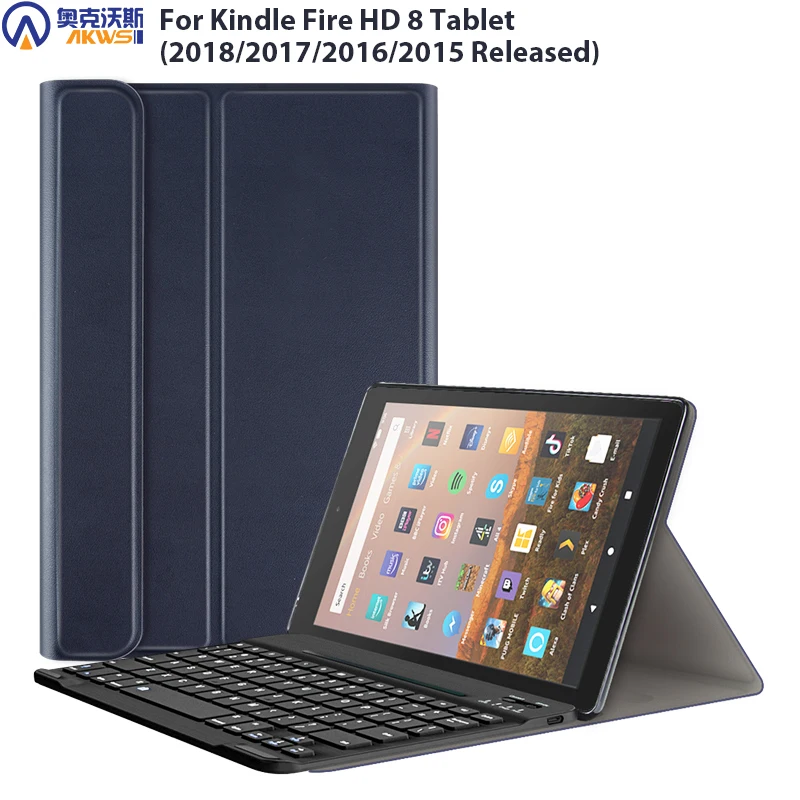 Чехол для клавиатуры Kindle fire HD 8 2018 2017 мягкая задняя крышка всех новых Fire HD8 2016