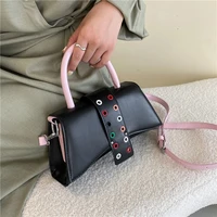 literary personality design contrast color handbags fashion western style one shoulder portable messenger hourglass bag ladies